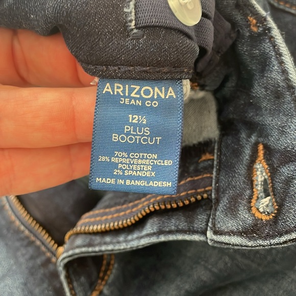 Arizona Jean Company SuperFlex Bootcut Girls Plus Jeans 12 1/2 - Picture 3 of 6